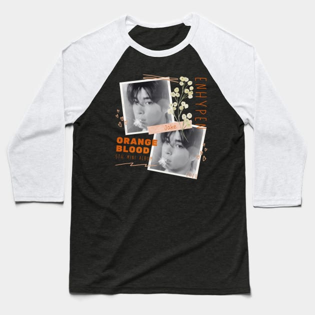 Jake ENHYPEN Orange Blood Baseball T-Shirt by wennstore